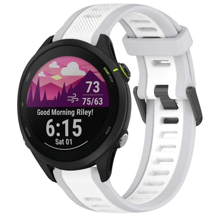For Garmin Forerunner 255 22mm Two Color Textured Silicone Watch Band(White+Grey) - Watch Bands by PMC TechLife | Online Shopping South Africa | PMC TechLife