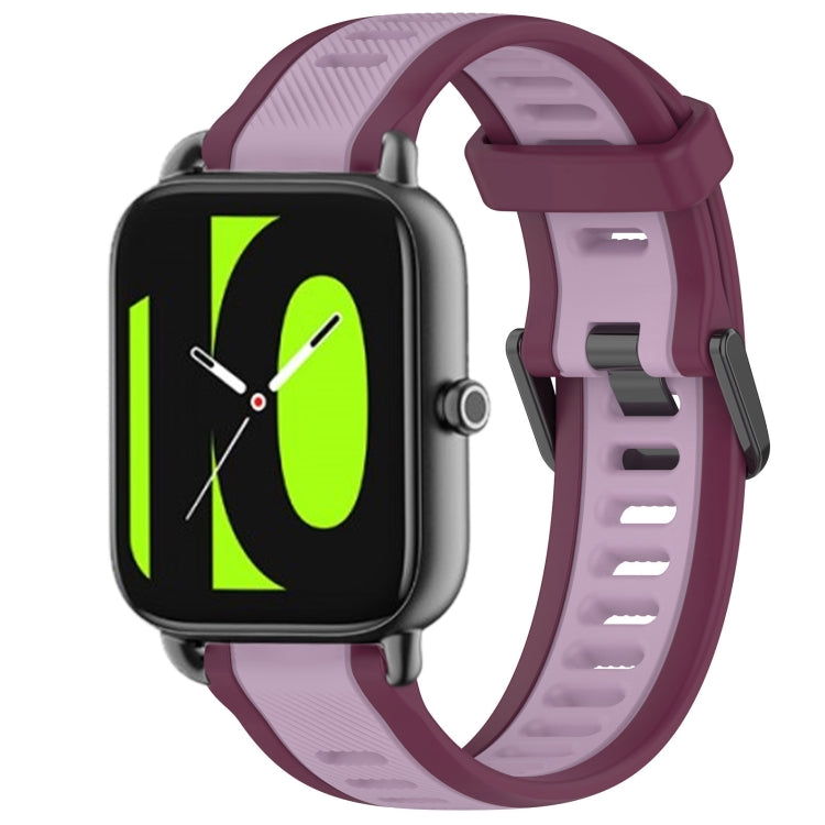 For Xiaomi Haylou RS4 LS12 22mm Two Color Textured Silicone Watch Band(Purple) - Watch Bands by PMC TechLife | Online Shopping South Africa | PMC TechLife