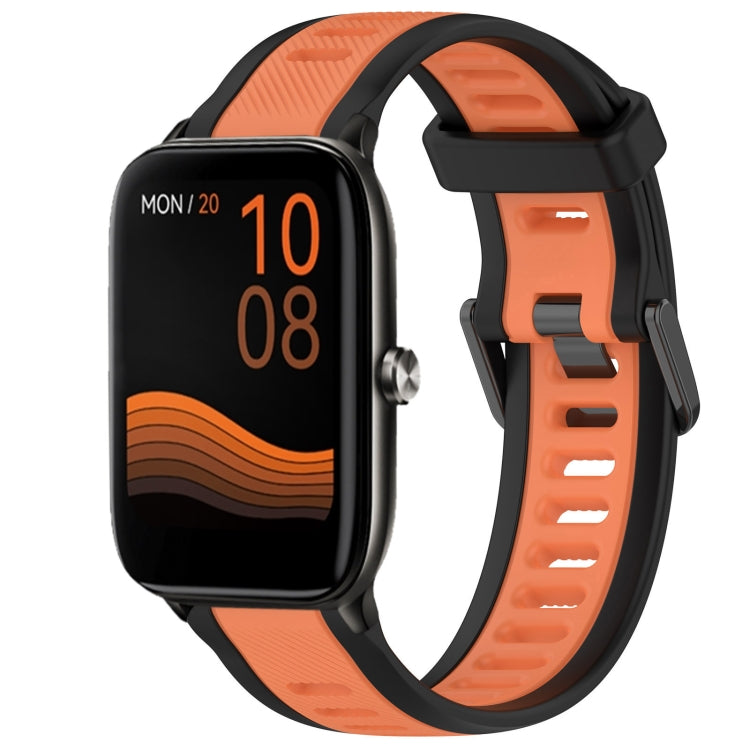 For Xiaomi Haylou GST LS09B 22mm Two Color Textured Silicone Watch Band(Orange+Black) - Watch Bands by PMC TechLife | Online Shopping South Africa | PMC TechLife