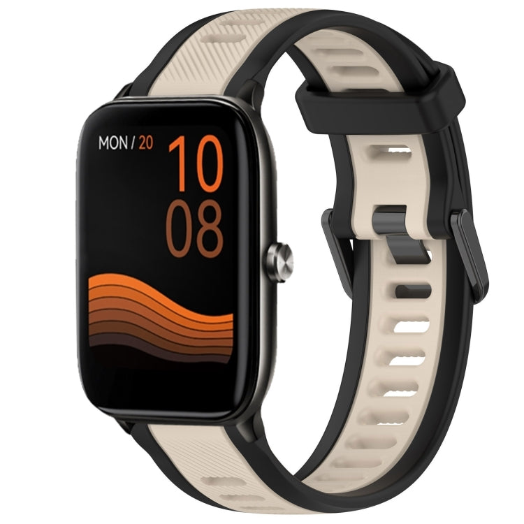 For Xiaomi Haylou GST LS09B 22mm Two Color Textured Silicone Watch Band(Starlight + Black) - free shipping - PMC TechLife - Order now!