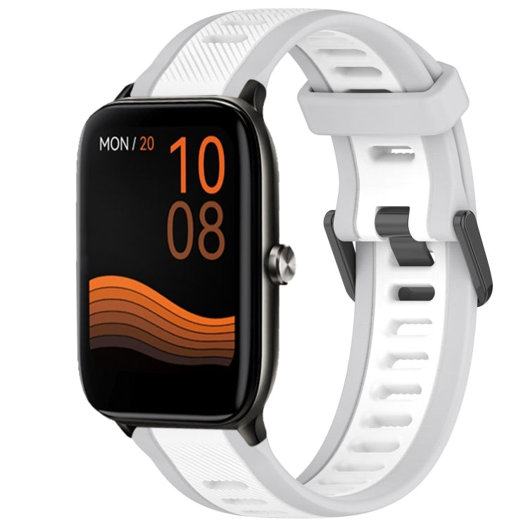 For Xiaomi Haylou GST LS09B 22mm Two Color Textured Silicone Watch Band(White+Grey) - Watch Bands by PMC TechLife | Online Shopping South Africa | PMC TechLife