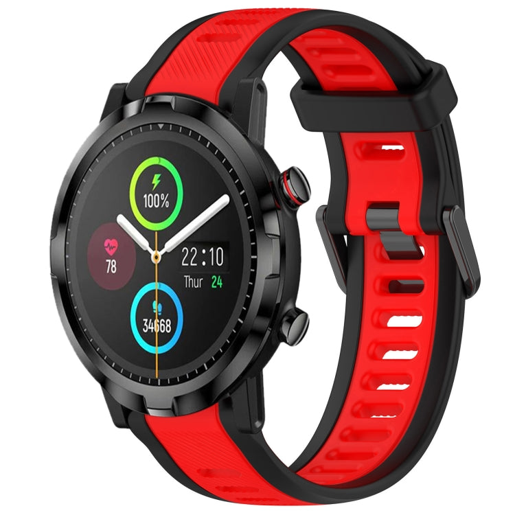 For Xiaomi Haylou RT LS05S 22mm Two Color Textured Silicone Watch Band(Red+Black) - Watch Bands by PMC TechLife | Online Shopping South Africa | PMC TechLife