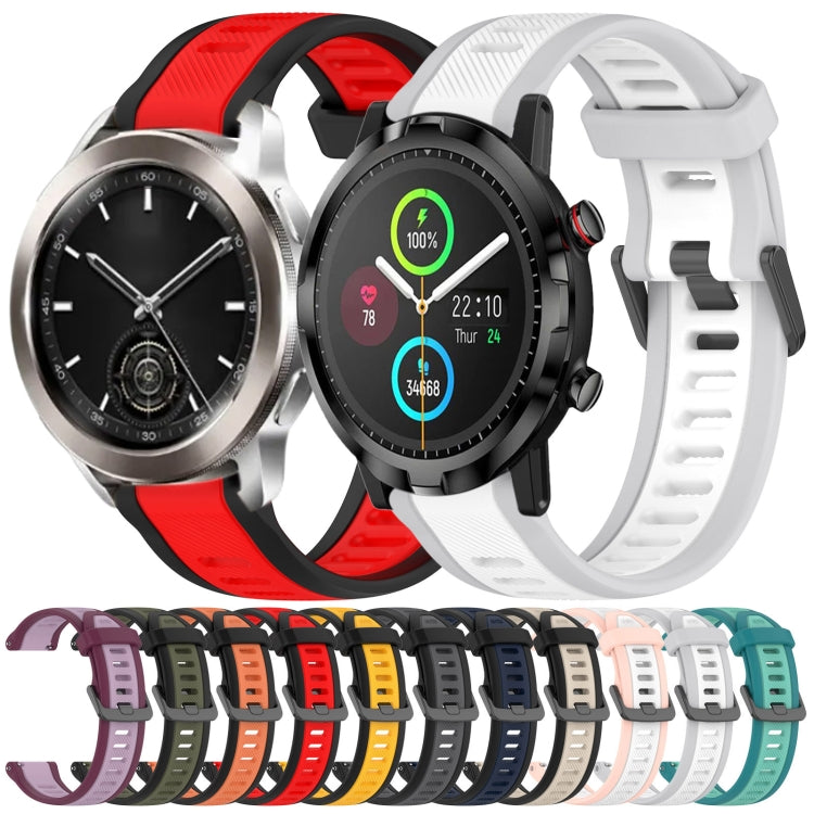 For Xiaomi Haylou GST LS09B 22mm Two Color Textured Silicone Watch Band(Grey+Black) - Watch Bands by PMC TechLife | Online Shopping South Africa | PMC TechLife