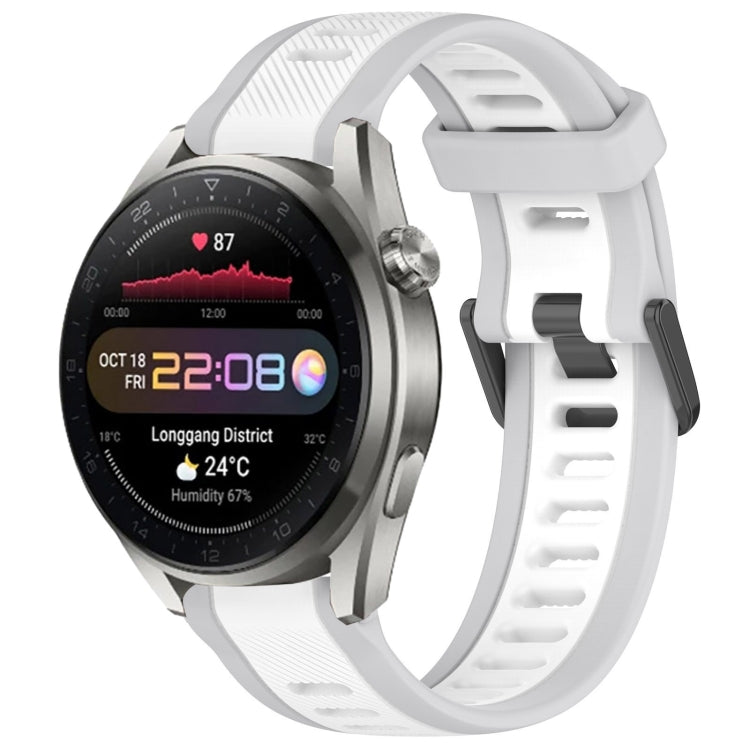 For Huawei Watch 3 Pro New 22mm Two Color Textured Silicone Watch Band(White+Grey) - Watch Bands by PMC TechLife | Online Shopping South Africa | PMC TechLife