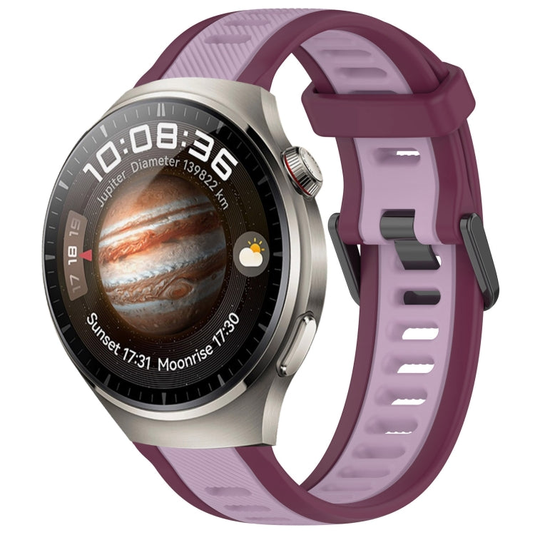 For Huawei Watch 4 22mm Two Color Textured Silicone Watch Band(Purple) - free shipping - PMC TechLife - Order now!