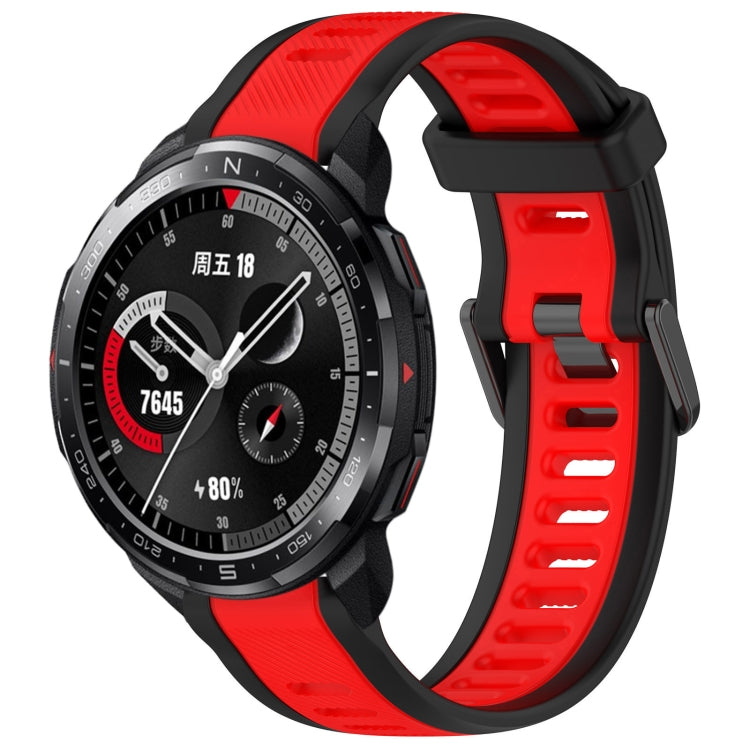 For Honor Watch GS Pro 22mm Two Color Textured Silicone Watch Band(Red+Black) - Watch Bands by PMC TechLife | Online Shopping South Africa | PMC TechLife