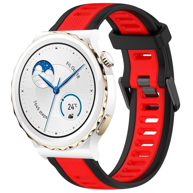 For Huawei Watch GT3 Pro 43mm 20mm Two Color Textured Silicone Watch Band(Red+Black) - Watch Bands by PMC TechLife | Online Shopping South Africa | PMC TechLife