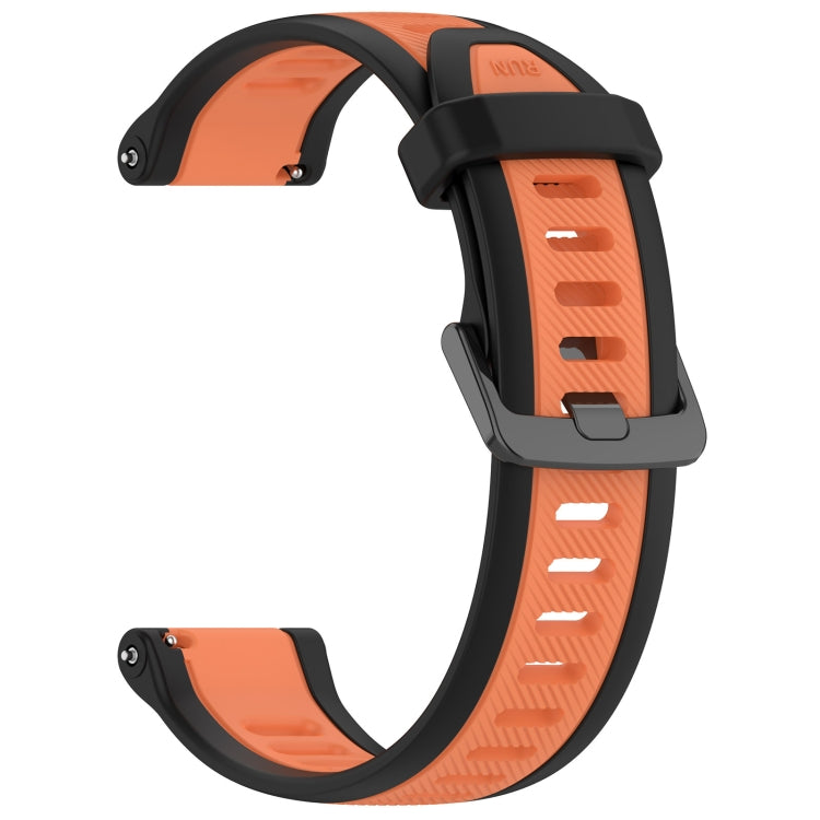 For Amazfit GTS 4 Mini 20mm Two-Color Textured Silicone Watch Band(Orange+Black) - Watch Bands by PMC TechLife | Online Shopping South Africa | PMC TechLife
