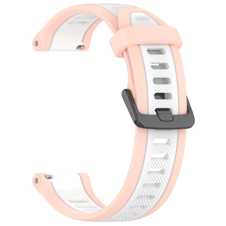 For Amazfit GTS 20mm Two-Color Textured Silicone Watch Band(White+Pink) - Watch Bands by PMC TechLife | Online Shopping South Africa | PMC TechLife