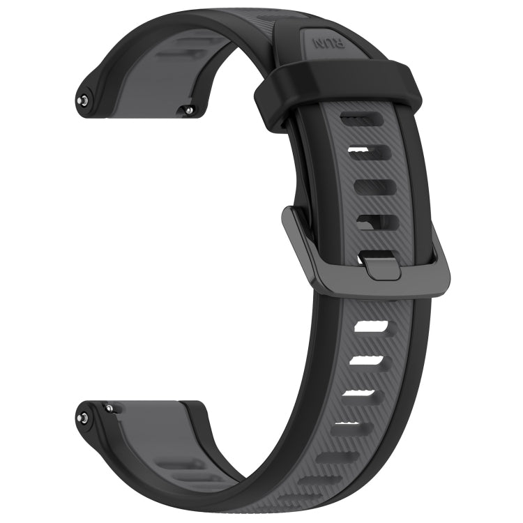 For Samsung Galaxy Watch 6 44mm 20mm Two Color Textured Silicone Watch Band(Grey+Black) - Watch Bands by PMC TechLife | Online Shopping South Africa | PMC TechLife