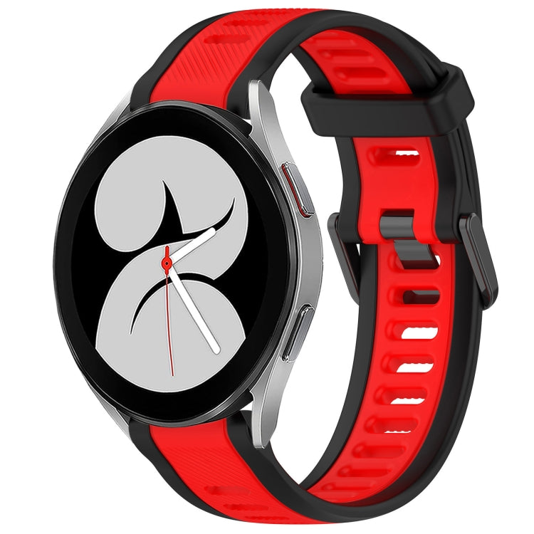 For Samsung Galaxy Watch 4 40mm 20mm Two Color Textured Silicone Watch Band(Red+Black) - Watch Bands by PMC TechLife | Online Shopping South Africa | PMC TechLife