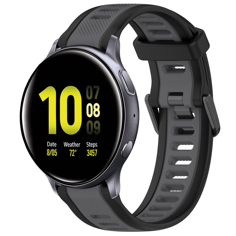 For Samsung Galaxy Watch Active 2 44mm 20mm Two Color Textured Silicone Watch Band(Grey+Black) - free shipping - PMC TechLife - Order now!