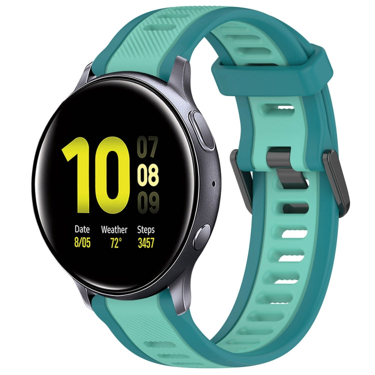For Samsung Galaxy Watch Active 2 44mm 20mm Two Color Textured Silicone Watch Band(Teal) - free shipping - PMC TechLife - Order now!