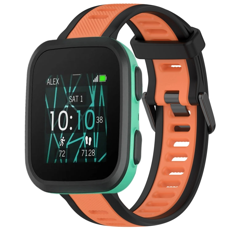 For Garmin Bounce 20mm Two Color Textured Silicone Watch Band(Orange+Black) - Watch Bands by PMC TechLife | Online Shopping South Africa | PMC TechLife
