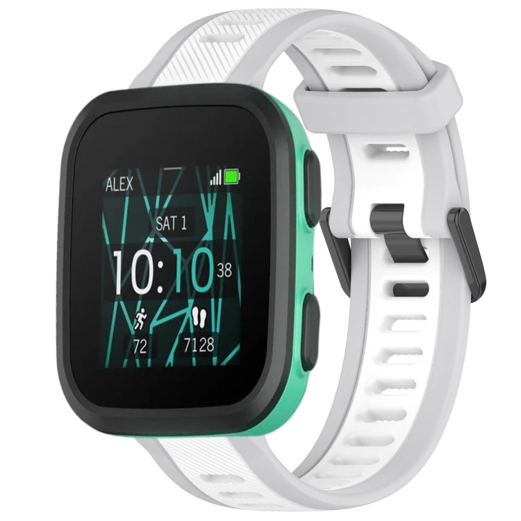 For Garmin Bounce 20mm Two Color Textured Silicone Watch Band(White+Grey) - Watch Bands by PMC TechLife | Online Shopping South Africa | PMC TechLife