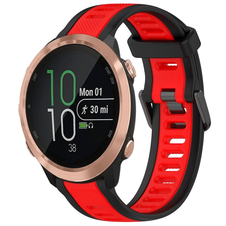 For Garmin Forerunner 645 / 645 Music 20mm Two Color Textured Silicone Watch Band(Red+Black) - free shipping - PMC TechLife - Order now!