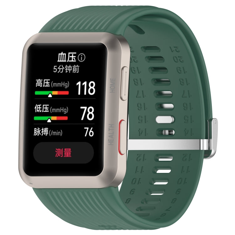 For Huawei Watch D Blood Pressure Watch Silicone Watch Band(Dark Green) - Watch Bands by PMC TechLife | Online Shopping South Africa | PMC TechLife