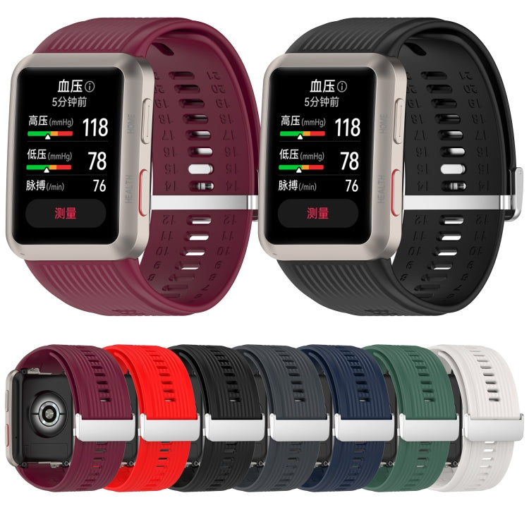 For Huawei Watch D Blood Pressure Watch Silicone Watch Band(Dark Green) - Watch Bands by PMC TechLife | Online Shopping South Africa | PMC TechLife