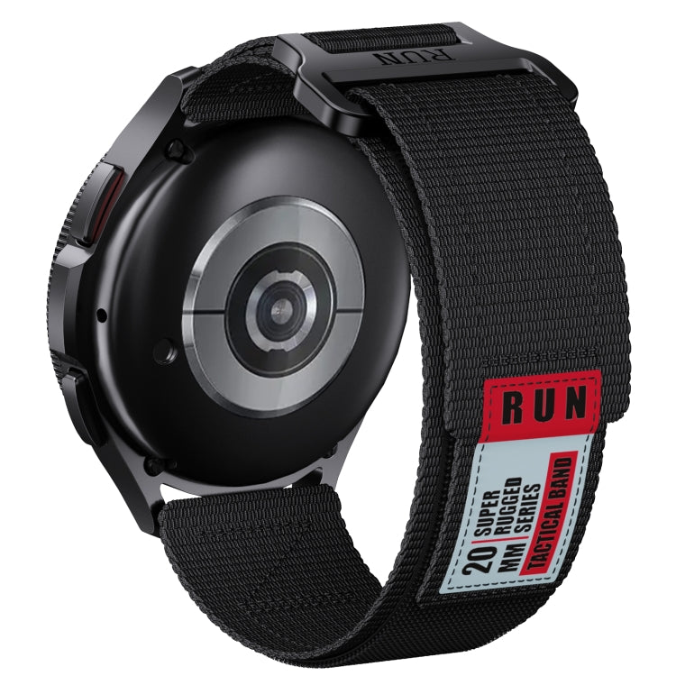 22mm Two Color Nylon Canvas Hook And Loop Fastener Watch Band(Black+Red) - 22mm Bands by PMC TechLife | Online Shopping South Africa | PMC TechLife