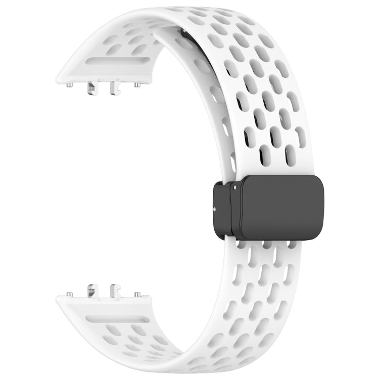 For Samsung Galaxy Fit 3 Hole Style Magnetic Folding Buckle Silicone Watch Band(White) - free shipping - PMC TechLife - Order now!