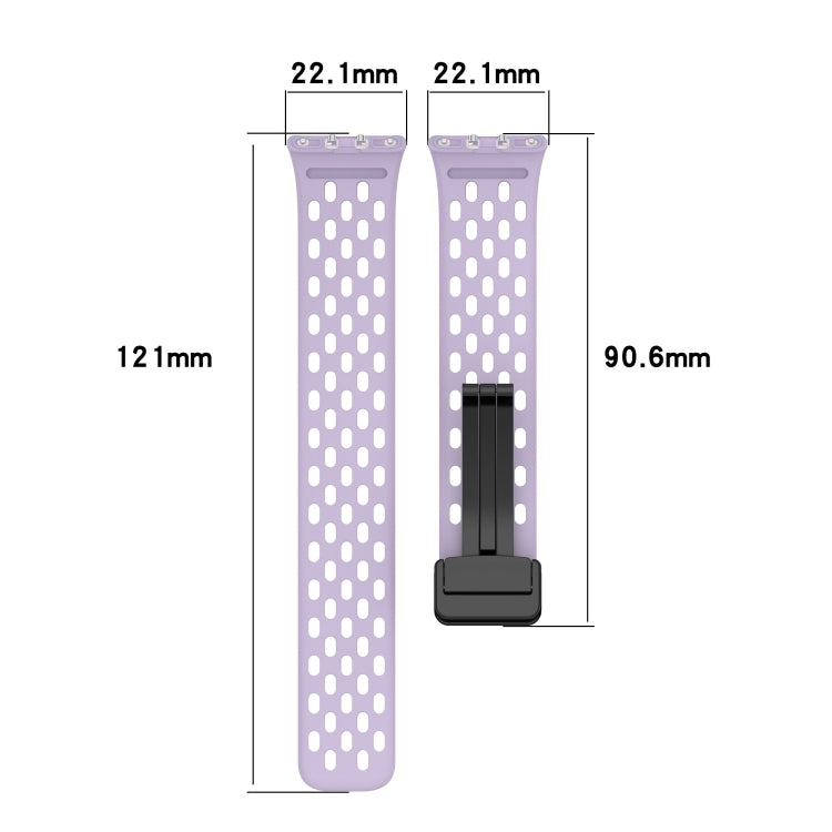 For Samsung Galaxy Fit 3 Hole Style Magnetic Folding Buckle Silicone Watch Band(Blue) - Watch Bands by PMC TechLife | Online Shopping South Africa | PMC TechLife