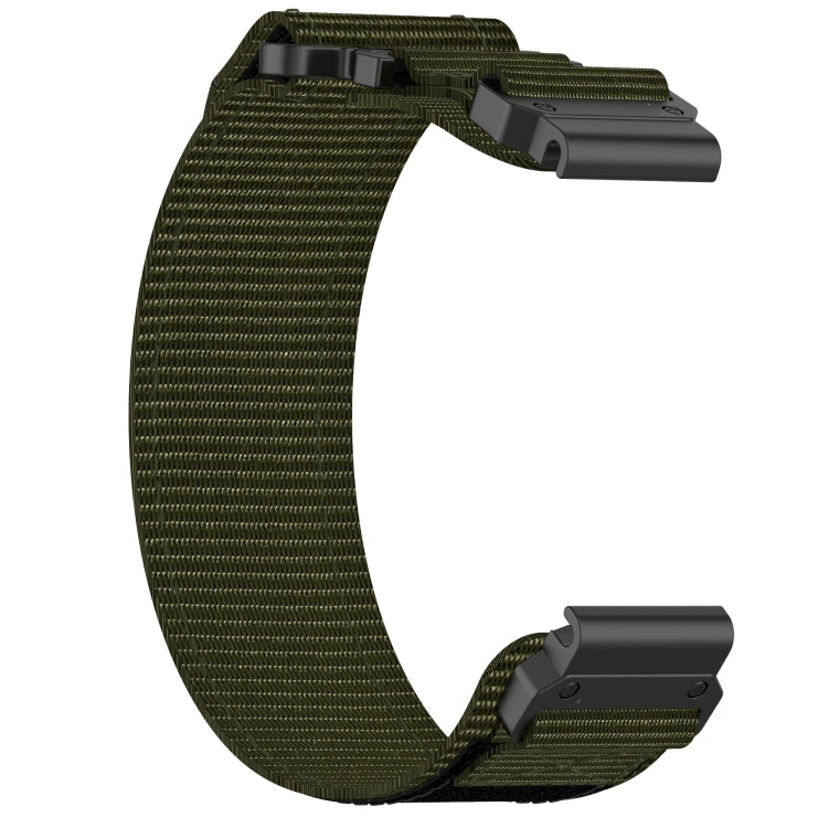 For Garmin Quatix 7 Pro 22mm Nylon Hook And Loop Fastener Watch Band(Army Green) - Watch Bands by PMC TechLife | Online Shopping South Africa | PMC TechLife