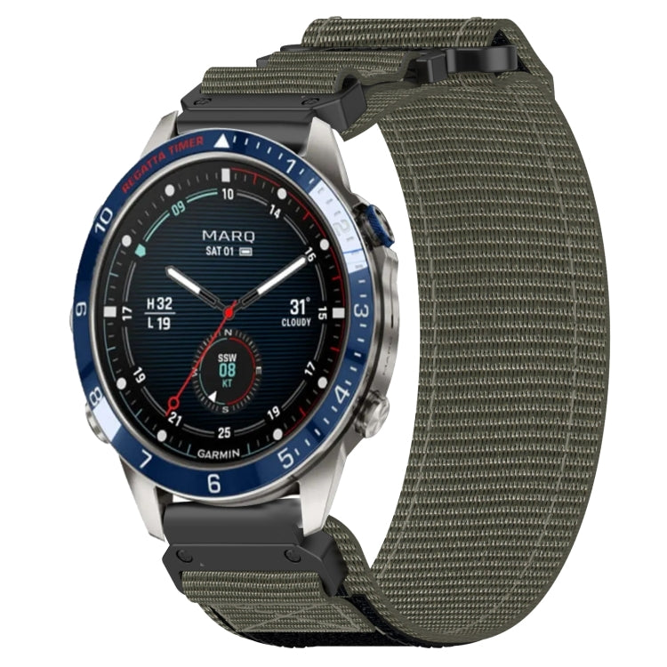 For Garmin MARQ Captain Gen 2 22mm Nylon Hook And Loop Fastener Watch Band(Grey) - Watch Bands by PMC TechLife | Online Shopping South Africa | PMC TechLife