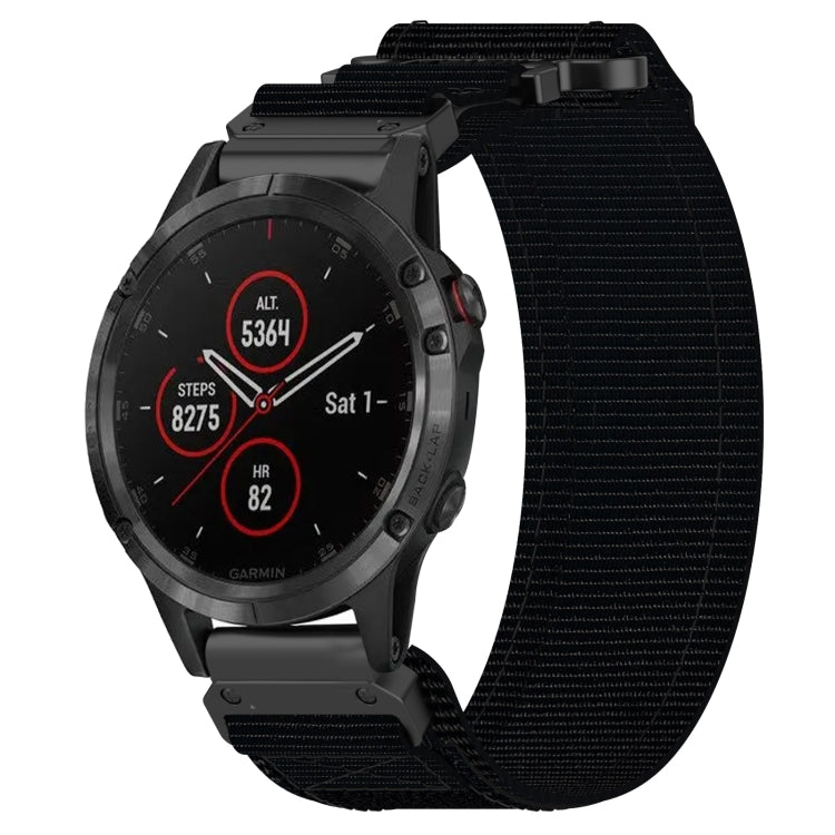 For Garmin Fenix 5 Plus 22mm Nylon Hook And Loop Fastener Watch Band(Black) - free shipping - PMC TechLife - Order now!