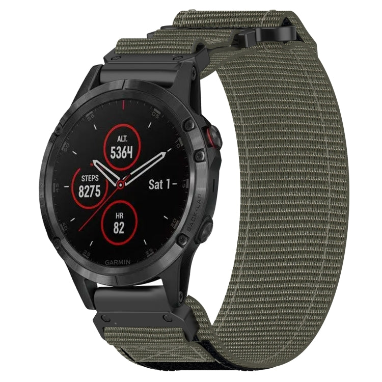 For Garmin Fenix 5 Plus 22mm Nylon Hook And Loop Fastener Watch Band(Grey) - Watch Bands by PMC TechLife | Online Shopping South Africa | PMC TechLife