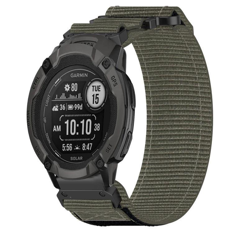 For Garmin Instinct 2 22mm Nylon Hook And Loop Fastener Watch Band(Grey) - Watch Bands by PMC TechLife | Online Shopping South Africa | PMC TechLife