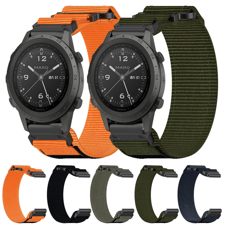 For Garmin Approach S62 22mm Nylon Hook And Loop Fastener Watch Band(Army Green) - Watch Bands by PMC TechLife | Online Shopping South Africa | PMC TechLife