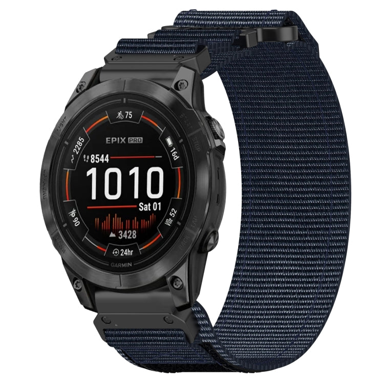 For Garmin Epix Pro 51mm 26mm Nylon Hook And Loop Fastener Watch Band(Blue) - free shipping - PMC TechLife - Order now!