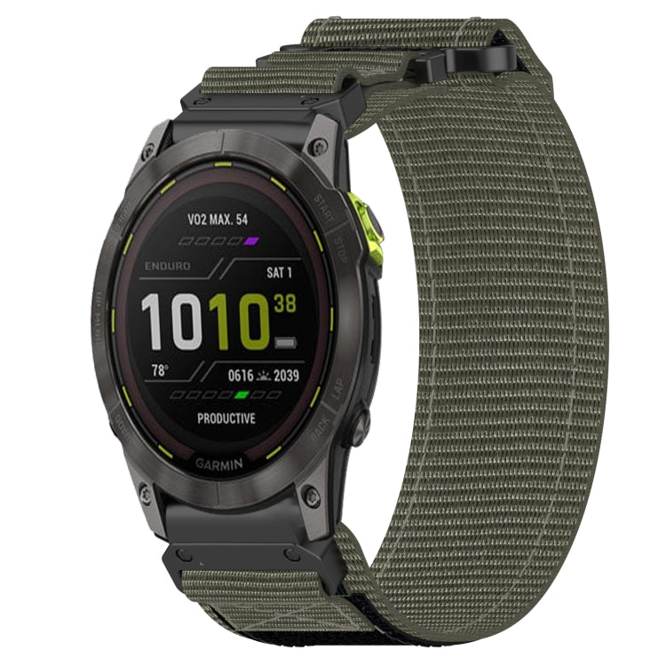 For Garmin Enduro 2 26mm Nylon Hook And Loop Fastener Watch Band(Grey) - Watch Bands by PMC TechLife | Online Shopping South Africa | PMC TechLife