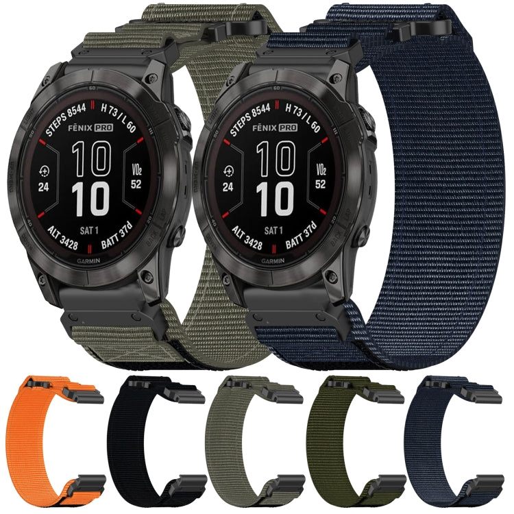 For Garmin Descent MK 2i 26mm Nylon Hook And Loop Fastener Watch Band(Army Green) - Watch Bands by PMC TechLife | Online Shopping South Africa | PMC TechLife