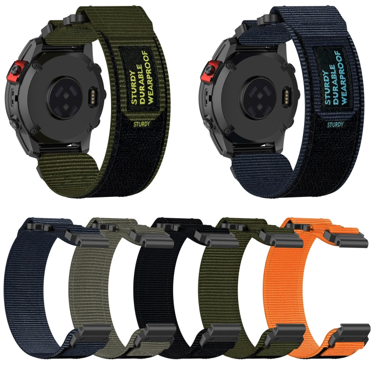 For Garmin Descent MK 2 26mm Nylon Hook And Loop Fastener Watch Band(Orange) - Watch Bands by PMC TechLife | Online Shopping South Africa | PMC TechLife