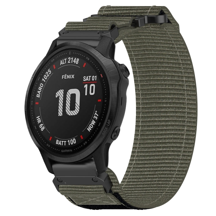 For Garmin Fenix 6S 20mm Nylon Hook And Loop Fastener Watch Band(Grey) - Watch Bands by PMC TechLife | Online Shopping South Africa | PMC TechLife