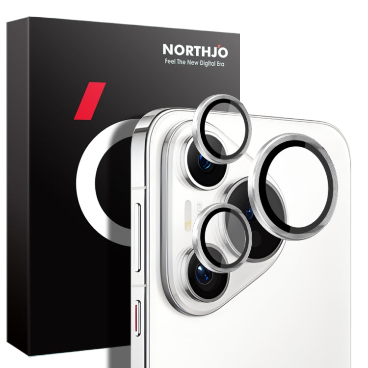 For Huawei Pura 70 NORTHJO Camera Lens CD Vein Metal Ring Tempered Glass Film(Silver) - free shipping - PMC Jewellery - Order now!