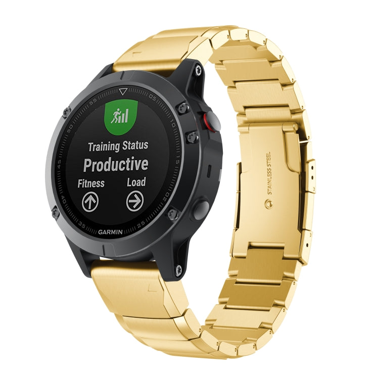 For Garmin Fenix 6S Pro Tortoise Shell 20mm Stainless Steel Watch Band(Gold) - free shipping - PMC TechLife - Order now!