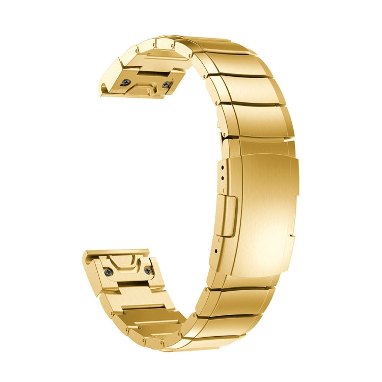For Garmin Fenix 6S Pro Tortoise Shell 20mm Stainless Steel Watch Band(Gold) - free shipping - PMC TechLife - Order now!