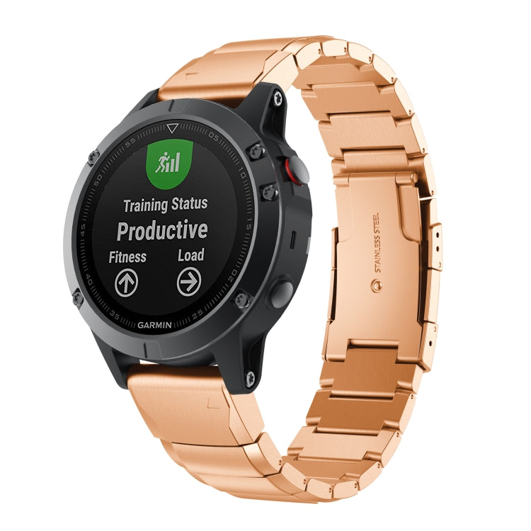 For Garmin Fenix 5S Plus Tortoise Shell 20mm Stainless Steel Watch Band(Rose Gold) - free shipping - PMC TechLife - Order now!