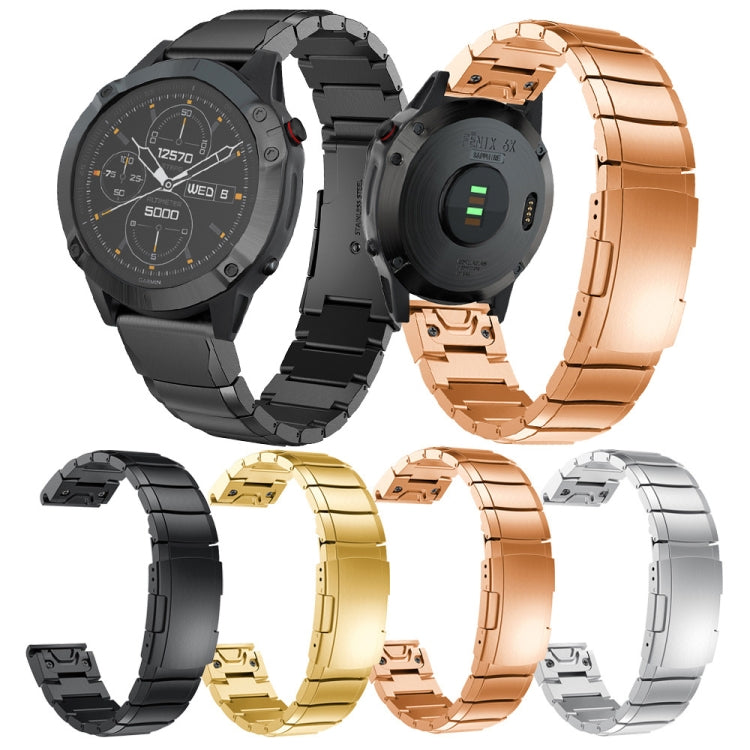 For Garmin Fenix 8 AMOLED 43mm Tortoise Shell 20mm Stainless Steel Watch Band(Gold) - free shipping - PMC TechLife - Order now!
