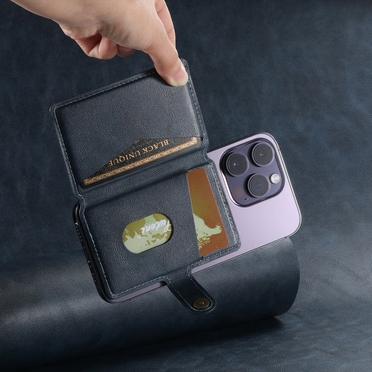 Suteni S2 Phone Magnetic Card Case Card Sleeve MagSafe Magnetic Coil PU Leather(Blue) - free shipping - PMC Jewellery - Order now!