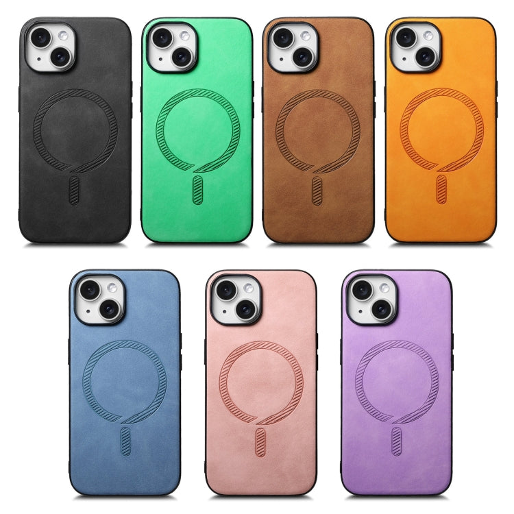 For iPhone 16e Solid Color Retro Magsafe PU Back Cover Phone Case(Green) - iPhone 16e Cases by PMC TechLife | Online Shopping South Africa | PMC TechLife | Buy Now Pay Later Mobicred