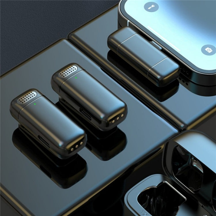 K13 2 in 1 Lavalier Wireless Microphone with 8 Pin Receiver & Charging Station - Microphone by PMC TechLife | Online Shopping South Africa | PMC TechLife | Buy Now Pay Later Mobicred