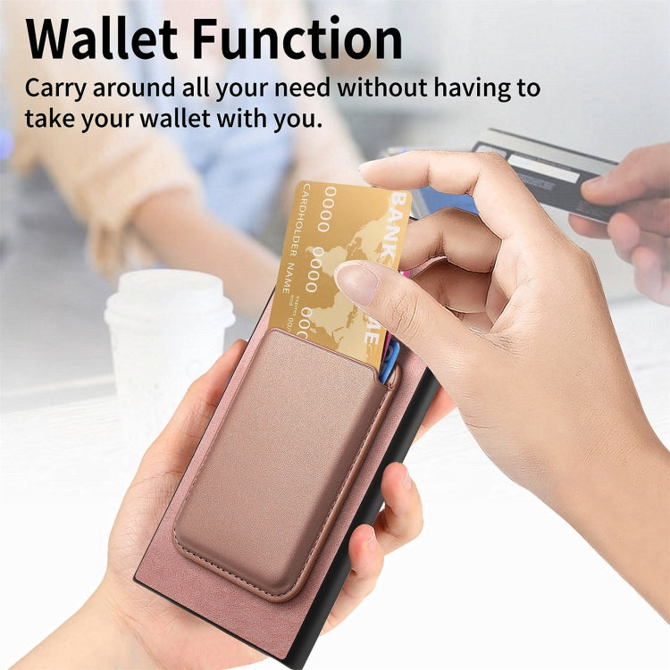 For Samsung Galaxy S25 Ultra 5G Retro Magsafe Card Bag PU Back Cover Phone Case(Pink) - Galaxy S25 Ultra 5G Cases by PMC Jewellery | Online Shopping South Africa | PMC Jewellery | Buy Now Pay Later Mobicred