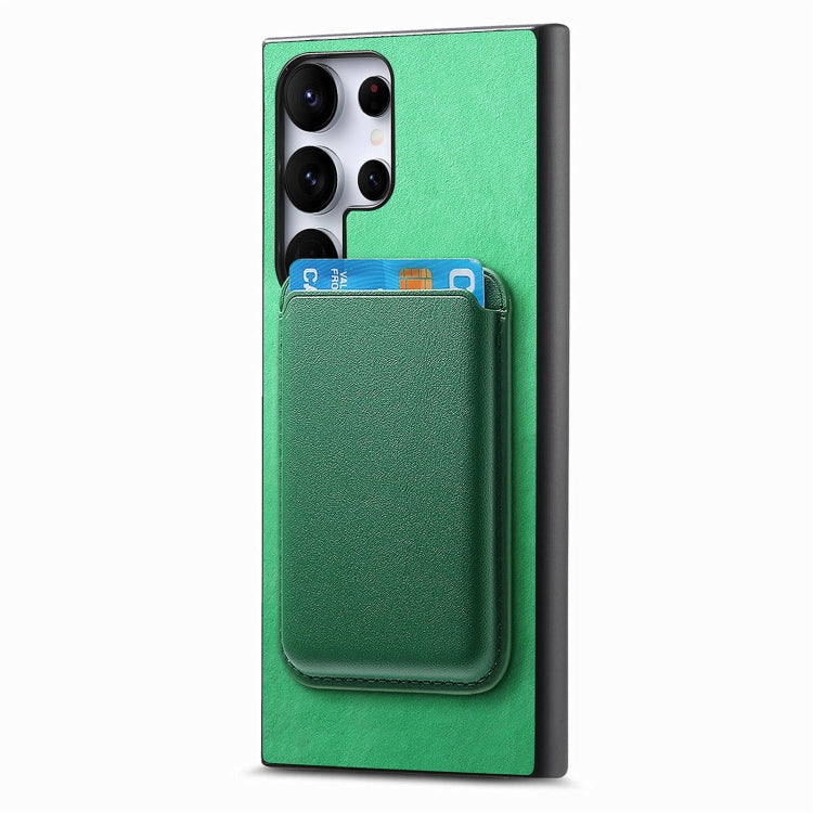 For Samsung Galaxy S25 Ultra 5G Retro Magsafe Card Bag PU Back Cover Phone Case(Green) - Galaxy S25 Ultra 5G Cases by PMC Jewellery | Online Shopping South Africa | PMC Jewellery | Buy Now Pay Later Mobicred