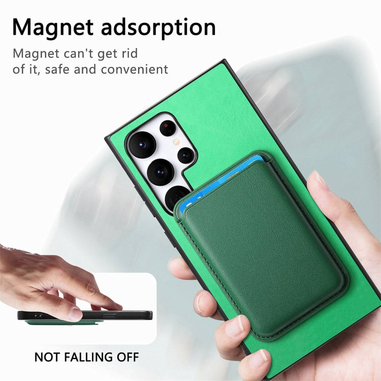 For Samsung Galaxy S25 Ultra 5G Retro Magsafe Card Bag PU Back Cover Phone Case(Green) - Galaxy S25 Ultra 5G Cases by PMC Jewellery | Online Shopping South Africa | PMC Jewellery | Buy Now Pay Later Mobicred