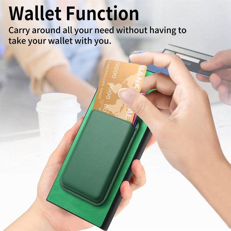 For Samsung Galaxy S25 Ultra 5G Retro Magsafe Card Bag PU Back Cover Phone Case(Green) - Galaxy S25 Ultra 5G Cases by PMC Jewellery | Online Shopping South Africa | PMC Jewellery | Buy Now Pay Later Mobicred