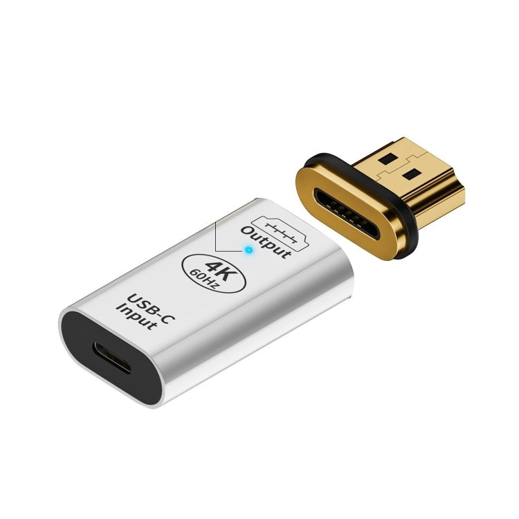 Type-C Female to HDMI 2.0 Male Converter Adapter 4K 60Hz HD Magnetic Plug(Silver) - free shipping - PMC Jewellery - Order now!