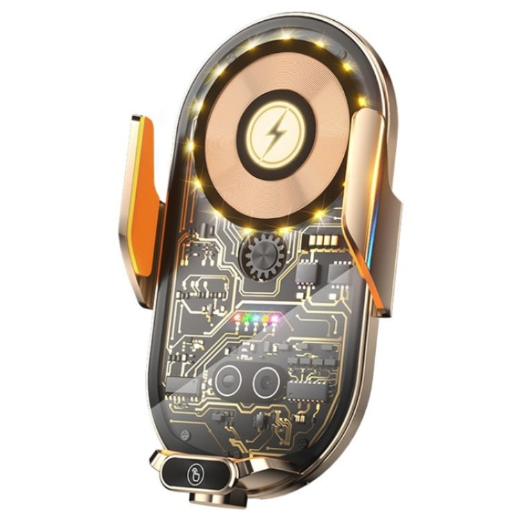 C23 66W Car Air Vent Phone Holder Wireless Charger(Gold) - Wireless Charger Holders by PMC TechLife | Online Shopping South Africa | PMC TechLife | Buy Now Pay Later Mobicred
